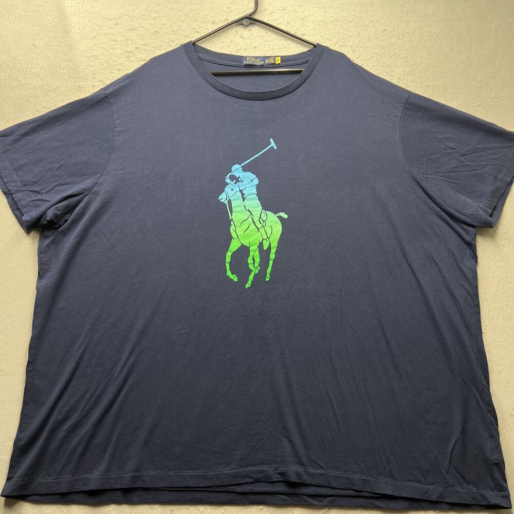 Polo Ralph Lauren Shirt 5XB Big And Tall Mens Navy Blue Big Pony Graphic